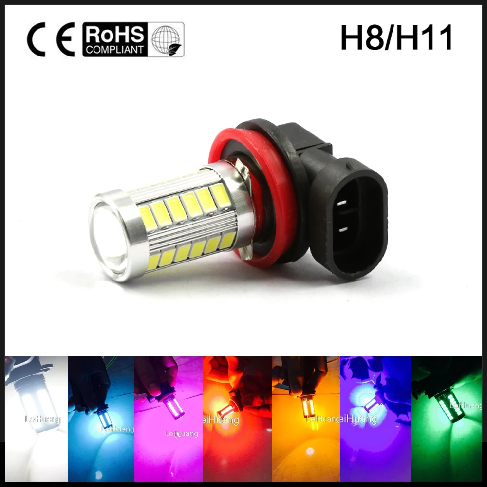 

2Pcs Driving Car LED H4 H7 H8 H11 9006 HB4 9005 HB3 H10 5730 P13W LED Projector DRL Fog light Lamp bulb white red ice blue