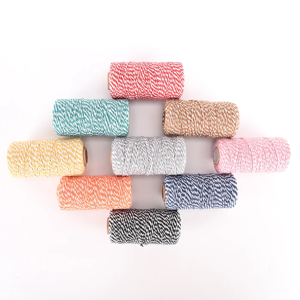 1 рулон 100 м хлопковая веревка для выпечки 9 цветов|100 cotton rope|rustic ropecotton rope cord |