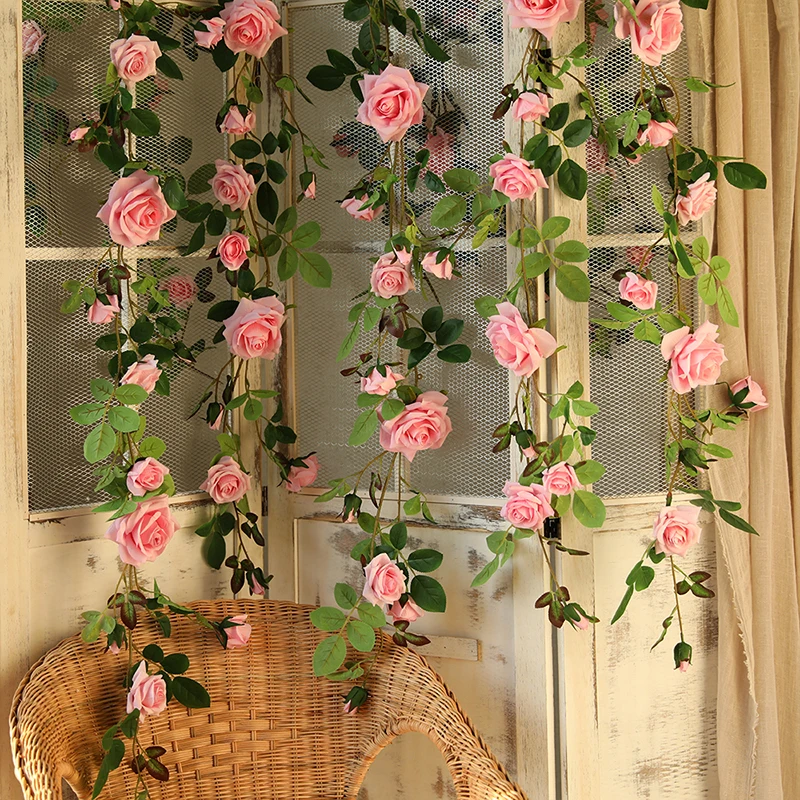 

Rose rose 1.8M high quality wedding rose artificial vine Art decoration Free bending