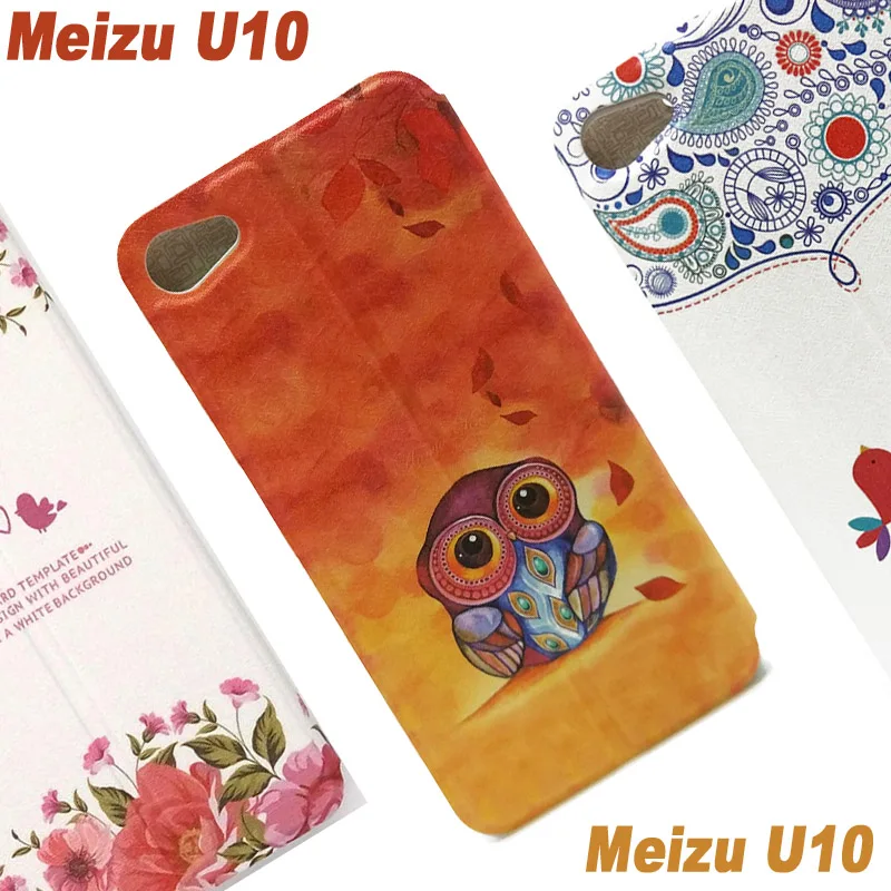 Чехол для Meizu U10 кожаный флип-кейс с окошком чехол мультяшным рисунком U 10 |