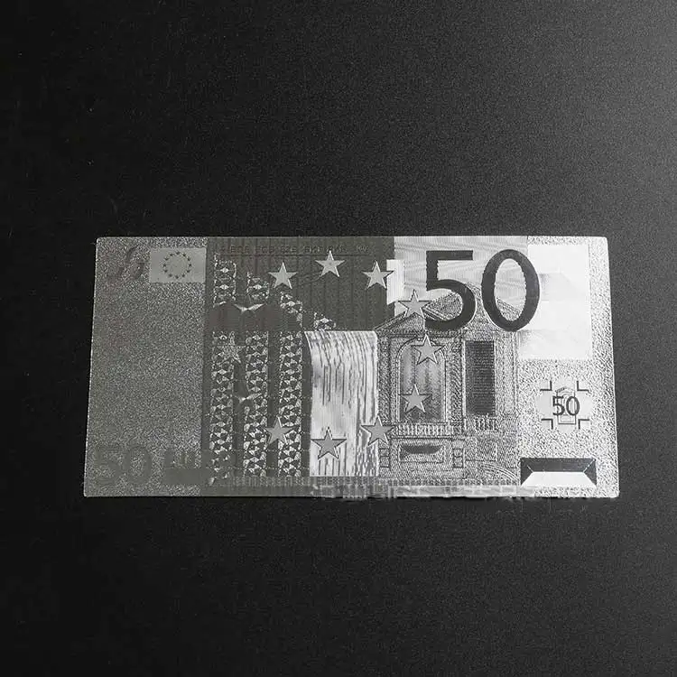 1 шт. Серебристые евро банкноты наборы 50 евро золото banknotes 24 K Золотая фольга Памятная коллекция монет значение