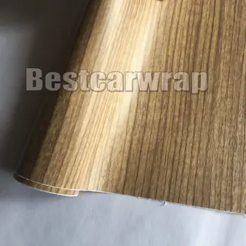 

Teak Wood Grain Faux Finish Textured Vinyl Car Wrap Styling Paper Film DIY No Mess Air-release PROTWRAPS 1.52X20M