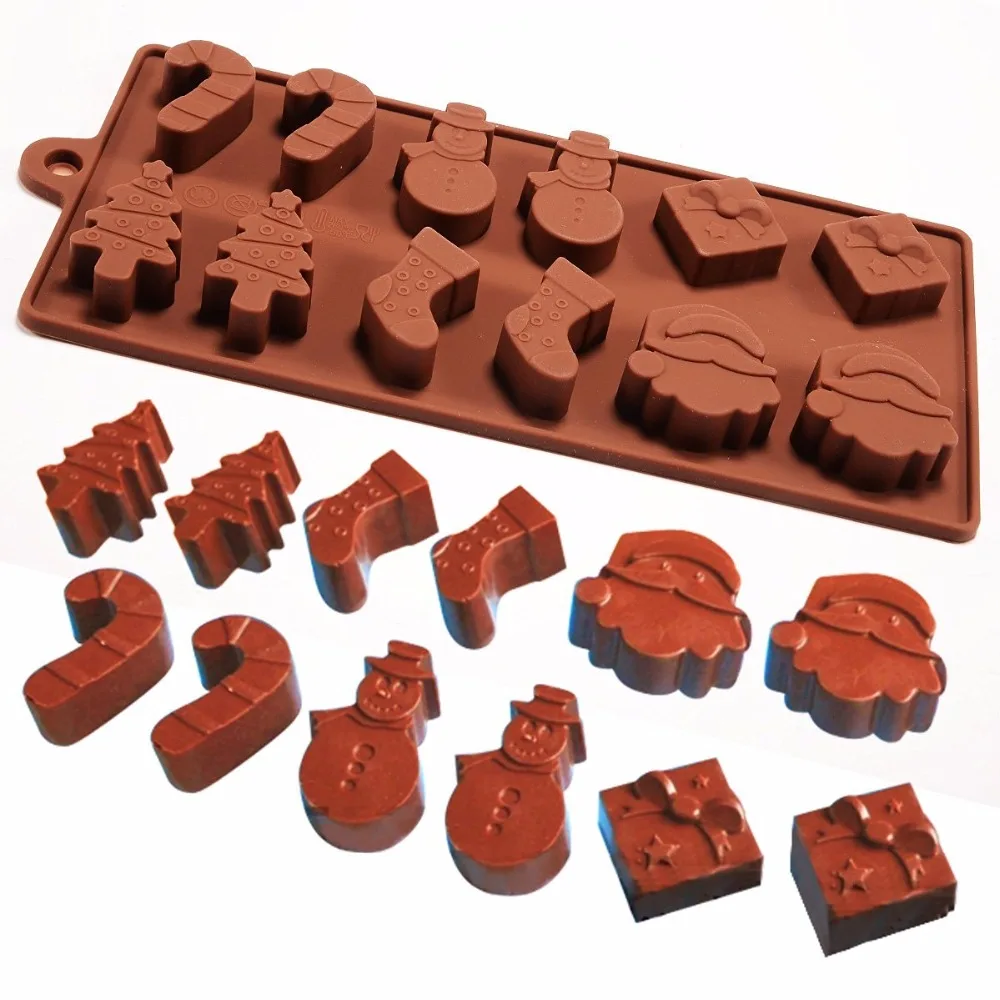 

6 Shapes Christmas Chocolate Cake Jelly Ice Silicone Fondant Mold