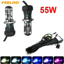 FEELDO 55 W Ксеноновые фары для автомобиля H4 9003 Hi/Lo Bi-Xenon HID заменяемые лампы и жгут проводов AC 12 V