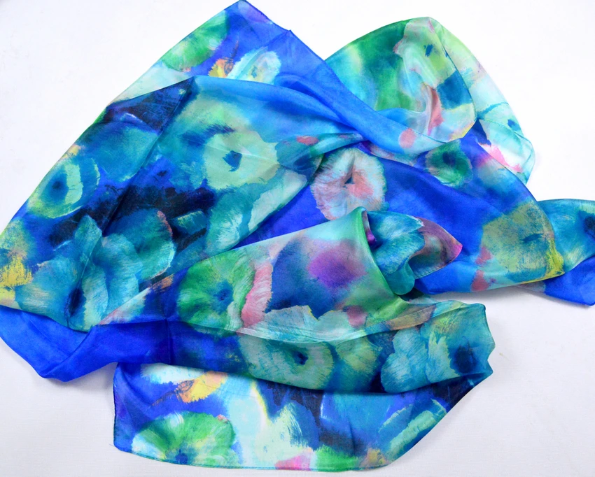 Женский длинный шелковый шарф с принтом 100% x 180 см|long scarf shawl|pure silk scarfsilk |
