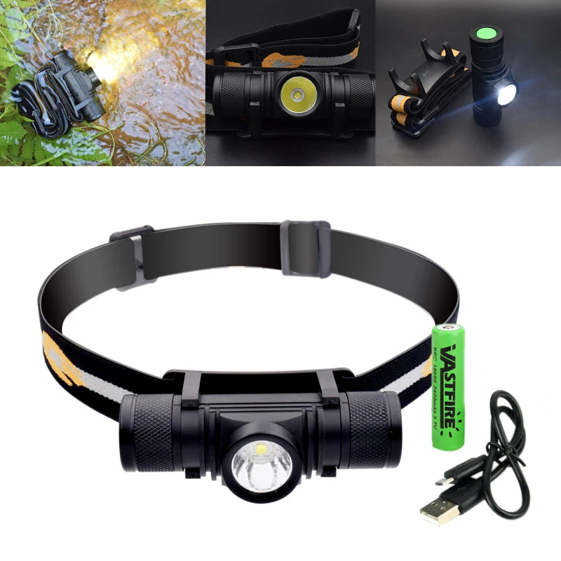 

1000LM 6 Modes Stepless Dimming USB Charging IPX6 Waterproof Headlamp Cycling Hunting Camping L2 LED Rechargeable 18650