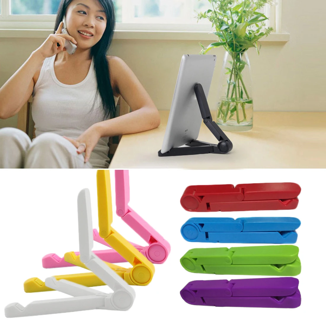 

Universal PC Folding Tablet Phone Holder Adjustable Desktop Mount Tripod Stand Holder Support for iPad iPhone Table Stabilizer