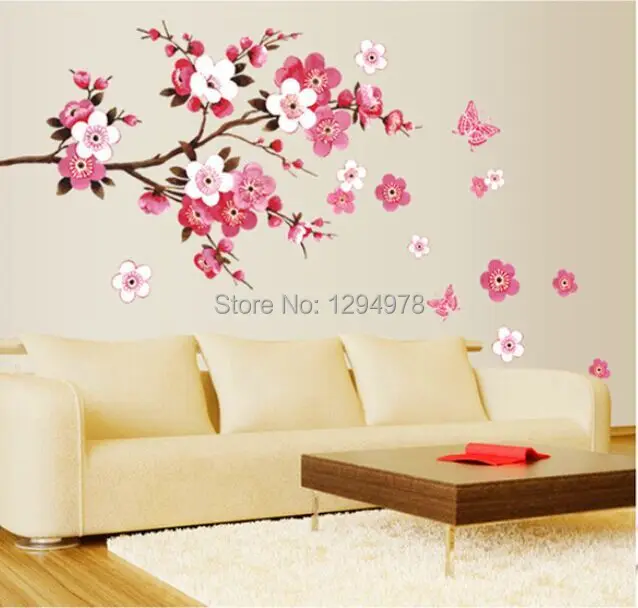 Pink Flowers Erfly Bathroom Decor Removable Large Wall Stickers Pink Flowers Erfly Bathroom Decor Removable Large Wall Stickers Princess Love Room Decoration Art Poster