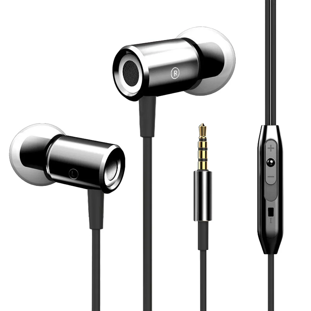 VOBERRY Original Earphone 3.5mm Stereo Earphones Bass Headset Mic for