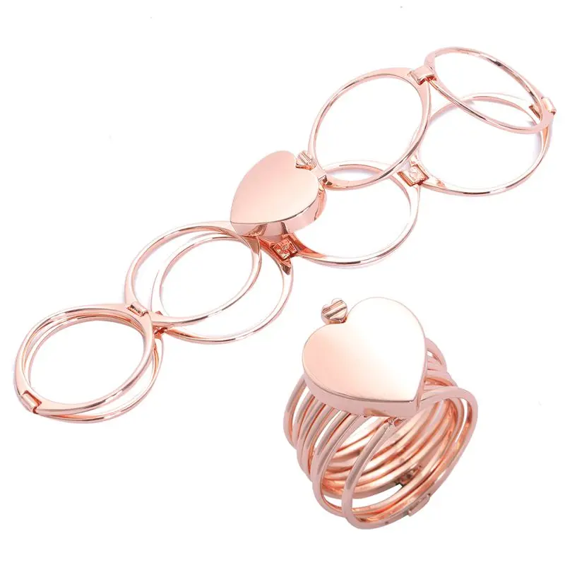 

Fashion Retractable Ring Bracelet Change Dual-use Love Heart Folding For Women Jewelry
