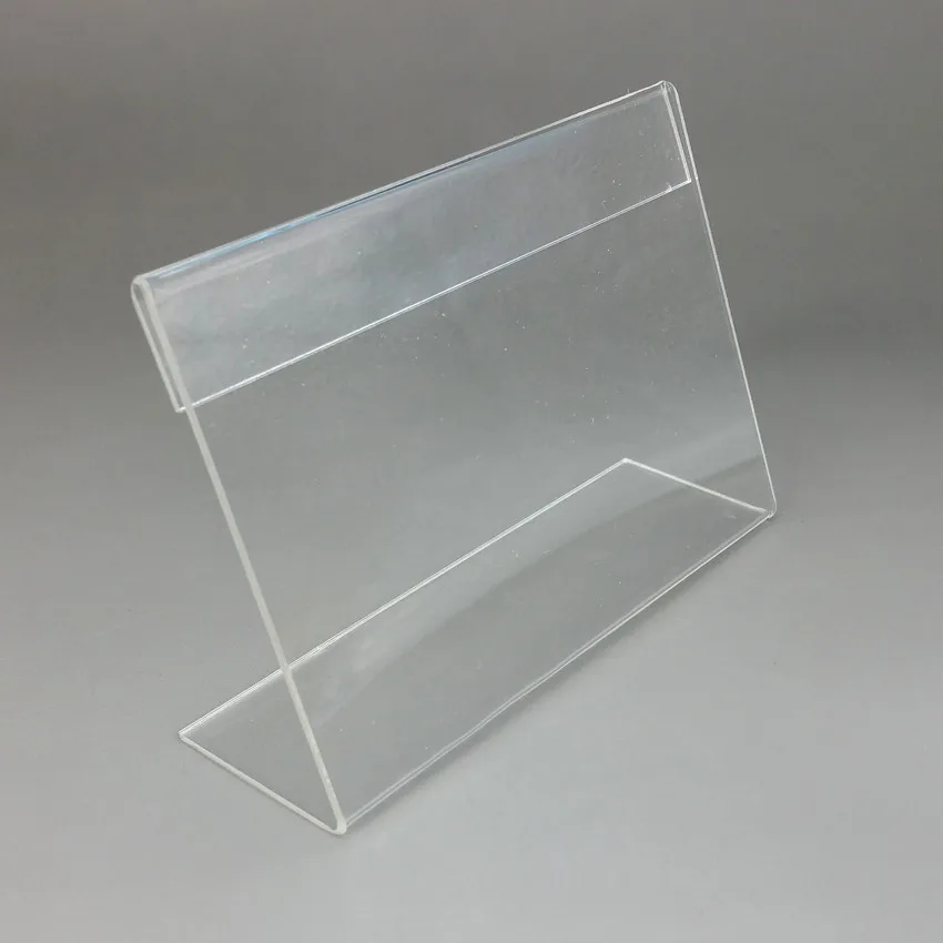 transparent 100x80mm l shape pmma acrylic plastic table new year card wish