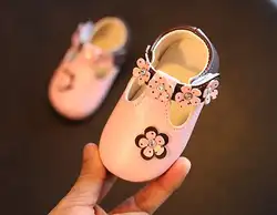 2019 Горячая весна кожа с цветочным beutiful девушка принцесса танец обувь детская Мокасины обувь первые ходунки резиновая подошва детская обувь