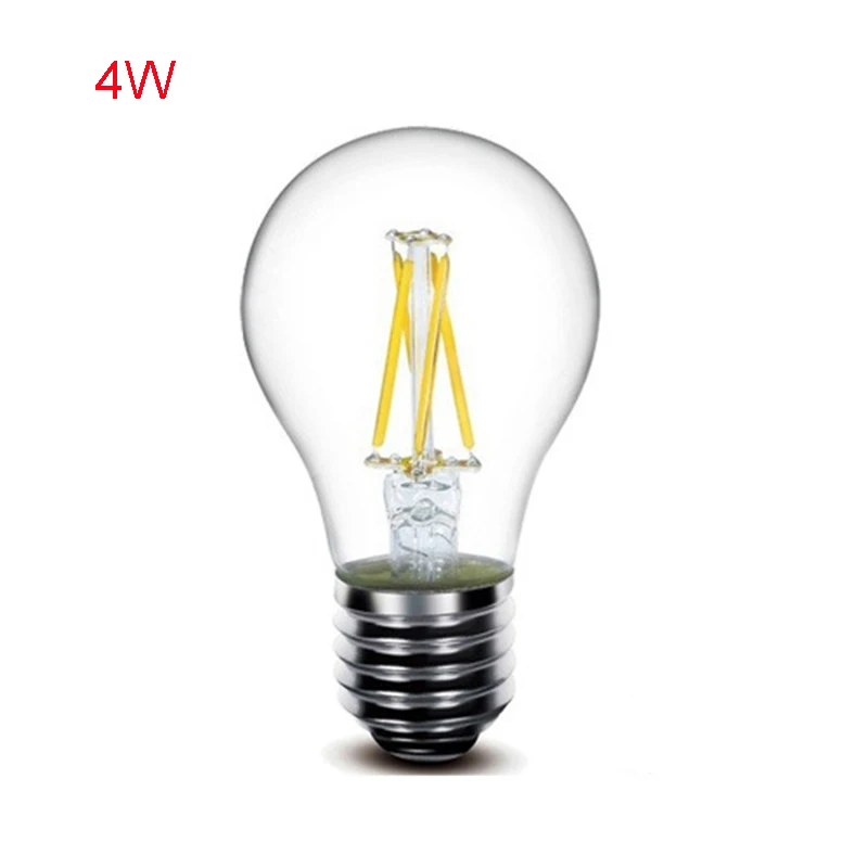Ретро Led накаливания свет лампы e27 2 Вт 4 6 8 85 265 В A60 Clear стекло оболочки старинные