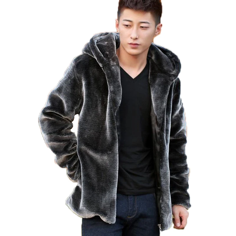 Suede Leather Jacket For Men Hooded Winter Spring Mens