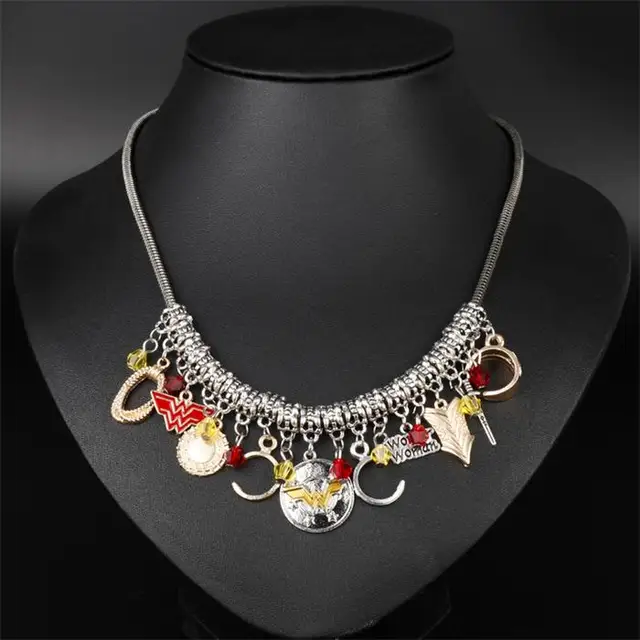 Diy Marvel Jewelry MQCHUN DIY Handmade Choker Marvel Avengers Wonder Women Maxi Necklaces