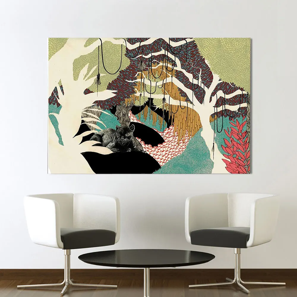 Panther Wall Art Canvas Poster Jungle Print Abstract Colorful Minimalist Painting Decoration For Home Unframed Painting Calligraphy Aliexpress