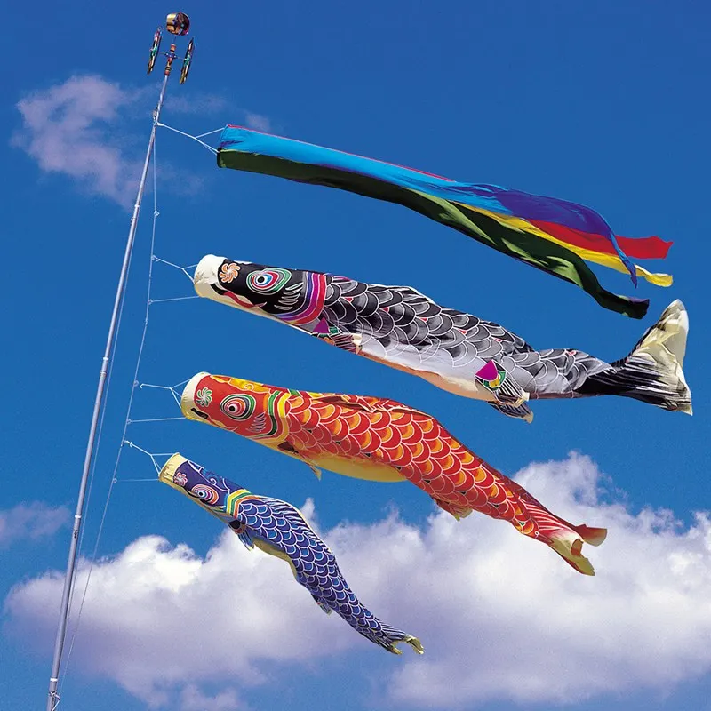 Japanese Koinobori Carp Windsocks Streamers Colorful Tassels Flag Decoration~