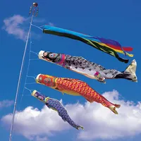100cm Practical Japanese Windsock Carp Flag Koi Nobori Sailfish Fish Wind Streamer Green Stylish and Popular