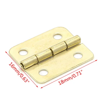 10x Kitchen Cabinet Door 4 Holes Drawer Hinges Jewelry Box Furniture 18x16mm