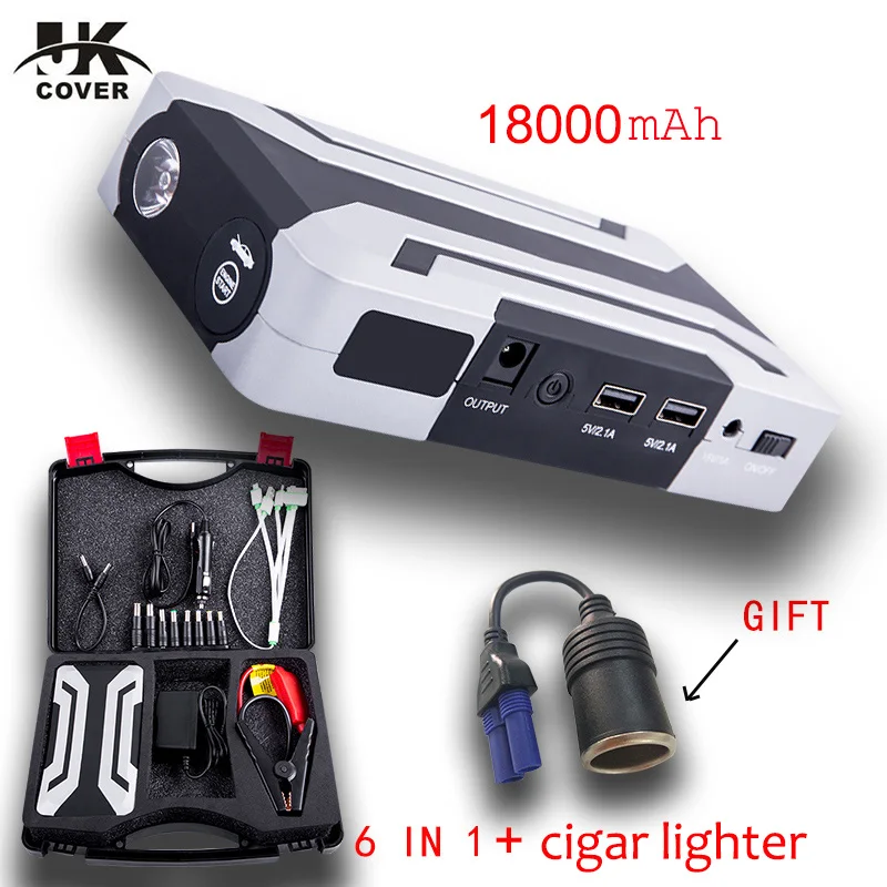 

JKCOVER 1200A Car Jump Starter 18000mAh Power Bank Starting Device Booster 12V Emergency Car Charger For Car Battery Charger