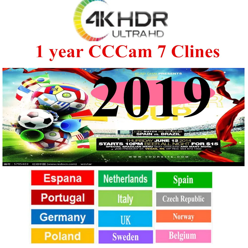 Европа Испания HD кабель 1 год CCCams для спутникового ТВ ресивера 7 Клинок wifi FULL HD DVB-S2 поддержка Испания cline cccams сервер