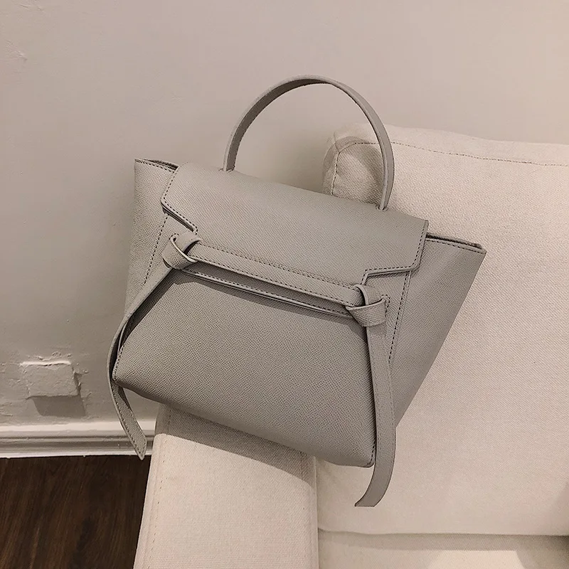 JI HAO/брендовая дизайнерская сумка для женщин, простая женская сумка на плечо из искусственной кожи, универсальная модная однотонная женская сумка - Цвет: Gray