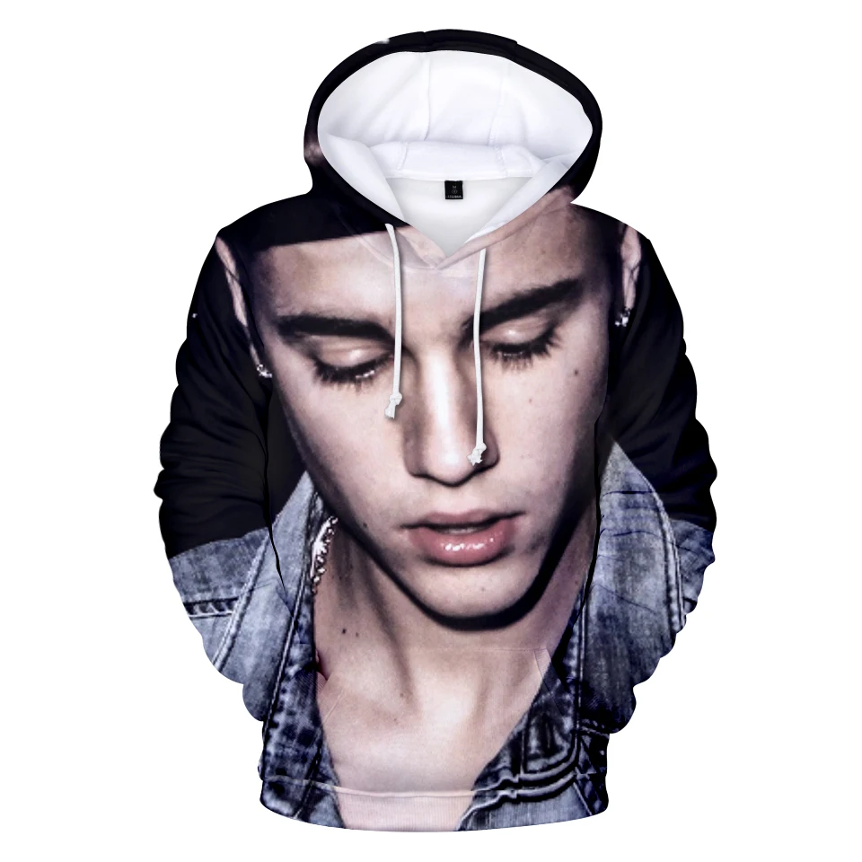 Justin Bieber 3D Character Print Hoodies Spring Autumn Wild Fashion Male Female Hoodies Hip Hop Hoodies Women Fans Clothes