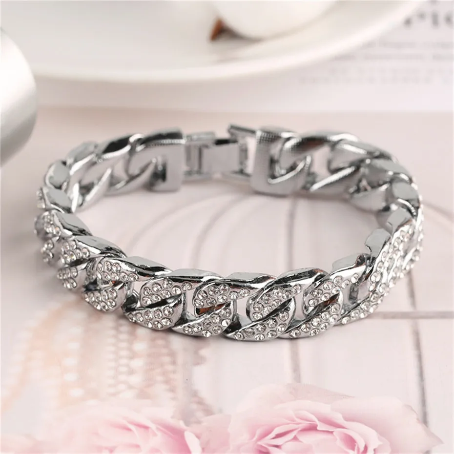 Stylish Gold Silver Metal Crystal Charms Women Bracelets Mother's gifts Fashion Jewelry Mothers Day (4)