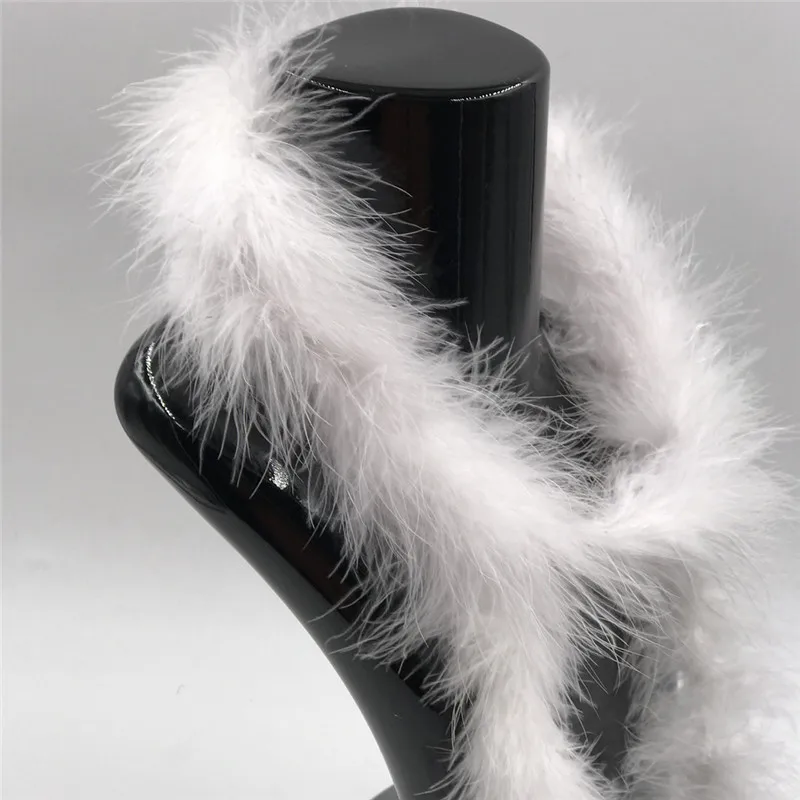White Factory wholesale Soft Fluffy Turkey feather artificial boas for