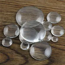 6mm 8mm 10mm 12mm 14mm 16mm 18mm 20mm 25mm 30mm 35mm volta plana cabochão de vidro transparente, alta qualidade, promoção por atacado