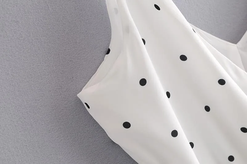 NiceMix Vintage Sexy Polka Dot Sashes Strap Mini Jumpsuits Womenn 2019 V Neck Sleeveless Backless Ladies Rompers Casual Vesti