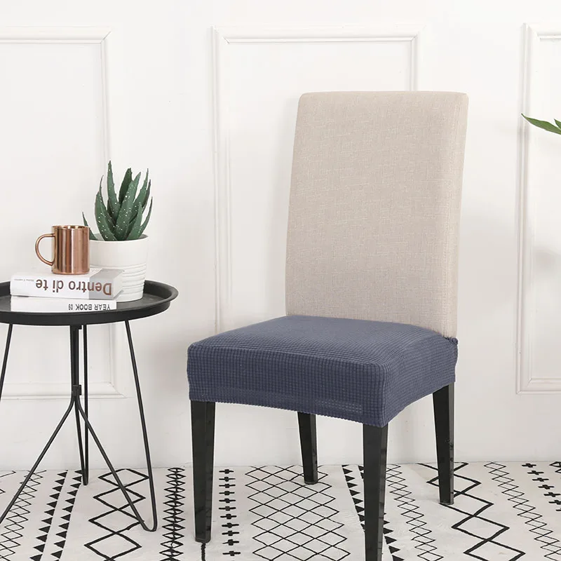 Grey Chair Covers Spandex Cushion Cover Dining Chair Cover Elastic