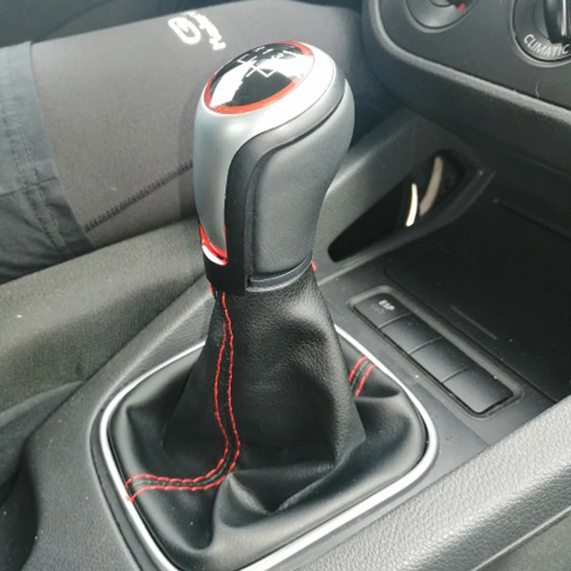 

New Real leather Car Manual Gear Shift Knob Lever Stick Pen 5 6 Speed handle ball boot For VW Volkswagen Golf 6 MK5 MK6 Matte Pa