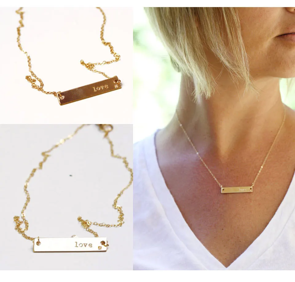 silver bar necklace for women NUJ009-1 (9)