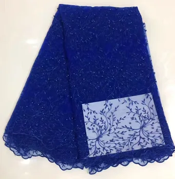 

2018 High Quality Beads cord African Net Swiss Lace,French Voile Guipure tulle mesh Lace Fabric For dress 5yard/lot RL1009