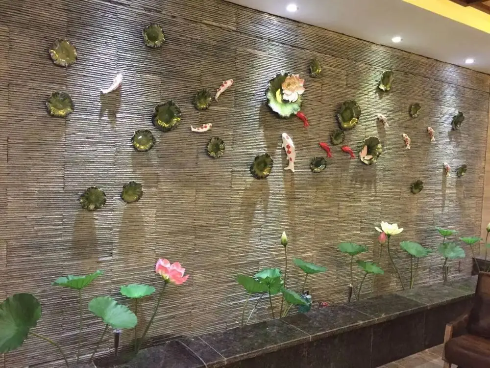 Голова художественные ремесла керамическая настенная подвесная подвеска рыба стерео Фреска Отель Ресторан фоновое Украшение стены стикер