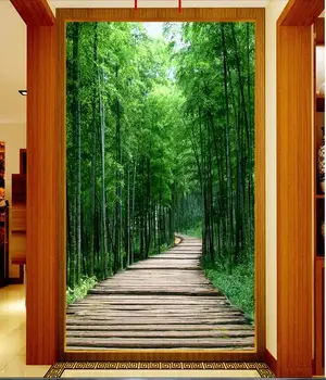 

3d wallpaper custom photo non-woven picture 3 d Pure and fresh bamboo plank road porch painting 3d wall room murals wallpaper