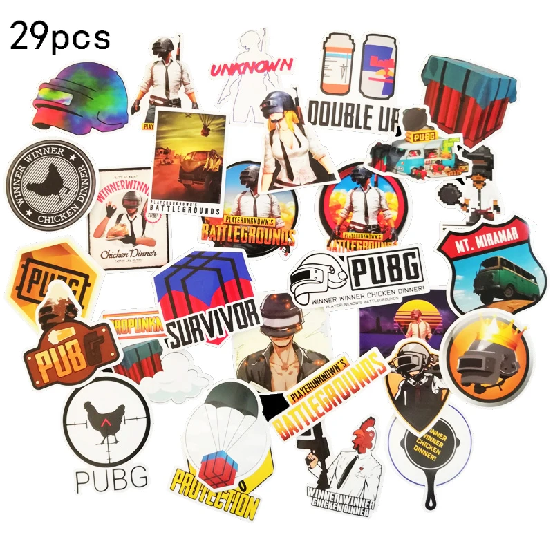 29PCS/Lot Playerunknown's Battlegrounds gun PUBG Game stickers 98k AKM M416 sticker for phone Suitcase GIFT child | Автомобили и