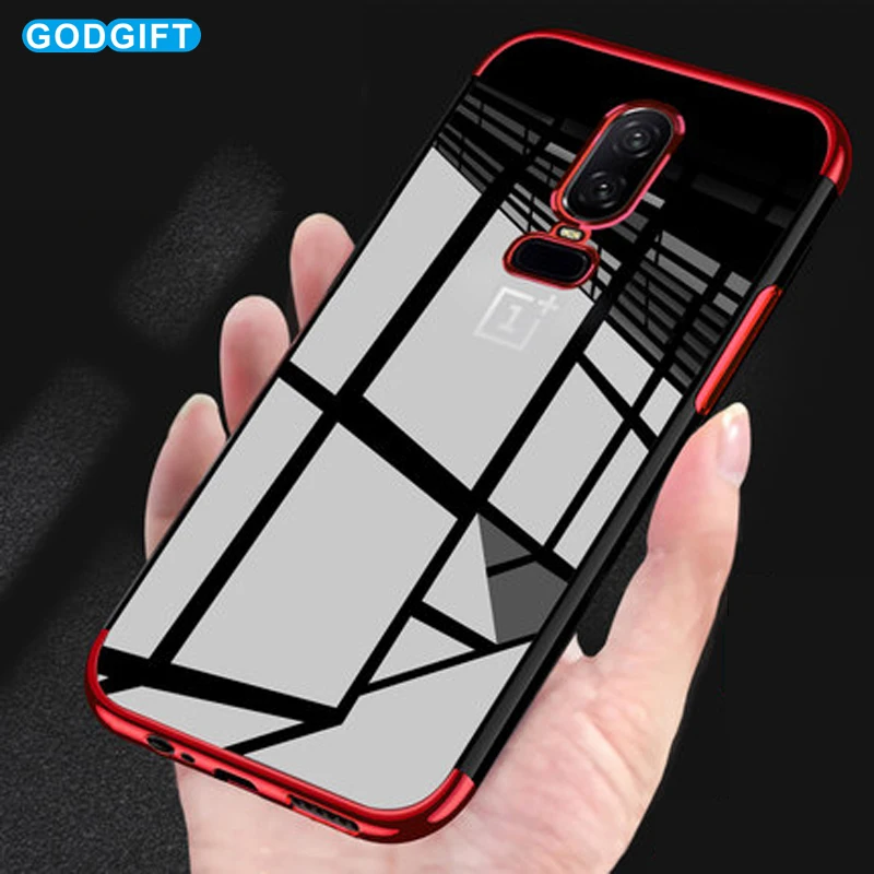 

GodGift OnePlus 6T Case Luxury Plating Silicone Soft TPU Cover For OnePlus 6 One Plus 5 5T 6T Back Cover Phone Case