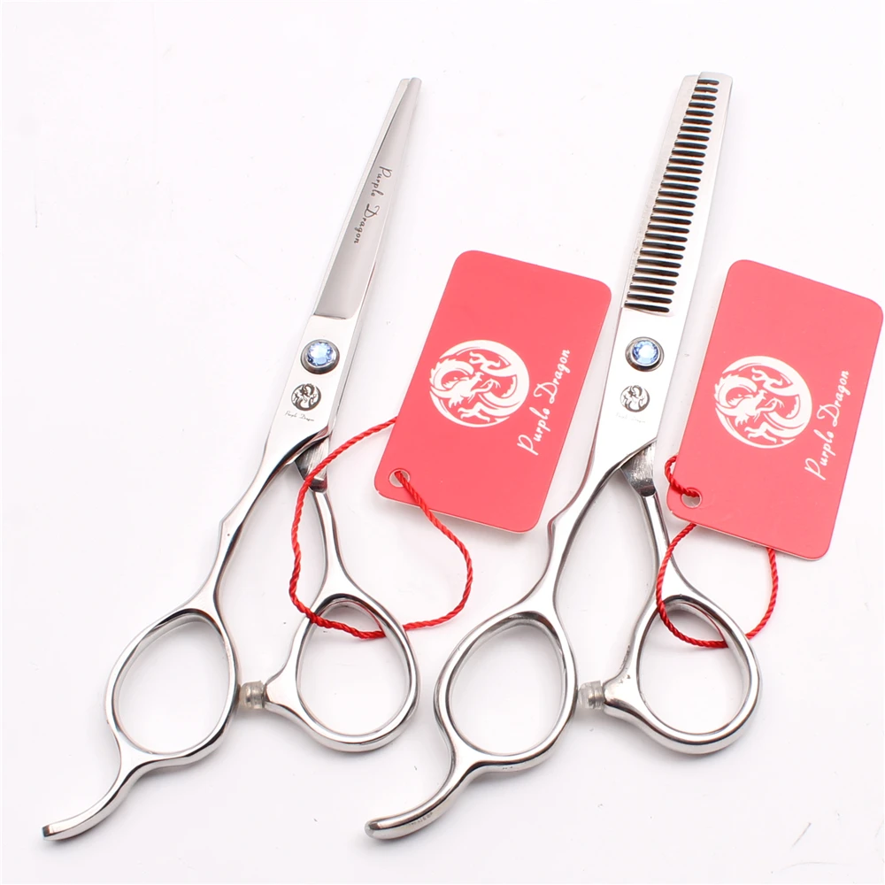 

Z8000 6Inch JP Steel Purple Dragon Barbers Cutting Shears Thinning Shears Left Hand Style Tools Professional Human Hair Scissors