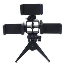 Три позиции крепление штатива для смартфонов Live Streaming мобильного телефона Камера Стенд кронштейн держатель Multi Камера положение
