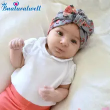 Bnaturalwell/детская шапочка-тюрбан с бантом для новорожденных, хлопковая шапка-тюрбан для малышей, шапка-тюрбан с бантом для младенцев, хлопковая шапка с цветочным принтом H131S