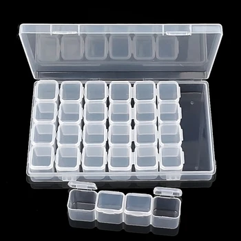 

28 Cells 5D DIY Diamond Painting Tool Accessories Storage Box Rhinestones Organizer Beads Jewelry Kit Case Home Storage Box
