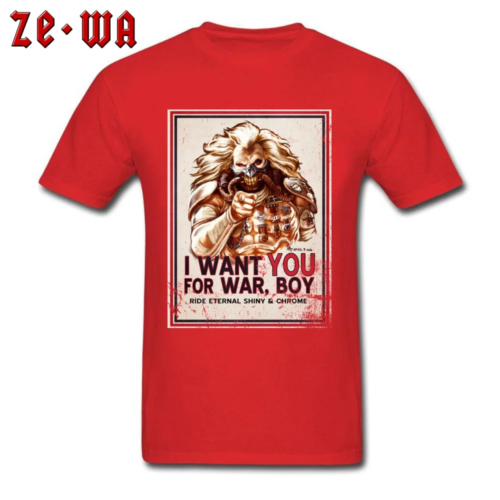 Tops Shirt Summer T Shirts Summer/Fall New Arrival Casual Short Sleeve Pure Cotton Crewneck Men T-shirts Casual I Want YOU for War Boy red