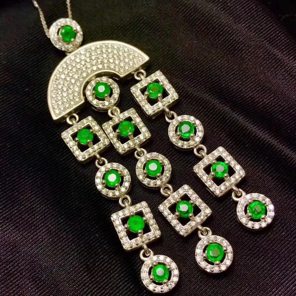  Naturel vert émeraude pendentif naturel pierre précieuse luxe folk-personnalisé glands rideaux pend