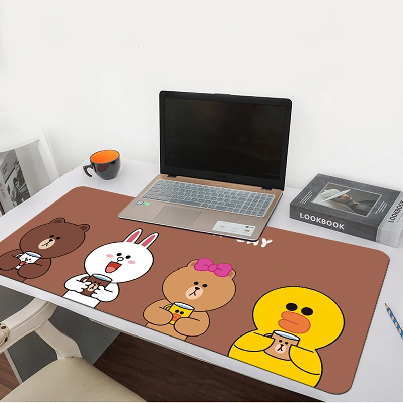 

Cute Brown Bear Gaming Mouse Pad Anti-slip Natural Rubber Mouse Mat Keyboard Pad Desk Mat For Laptop Computer Gamer Mousepad