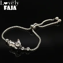 Модный браслет из нержавеющей стали с кроликом для женщин, серебряные браслеты и браслеты, ювелирные изделия, pulceras para mujer B18263