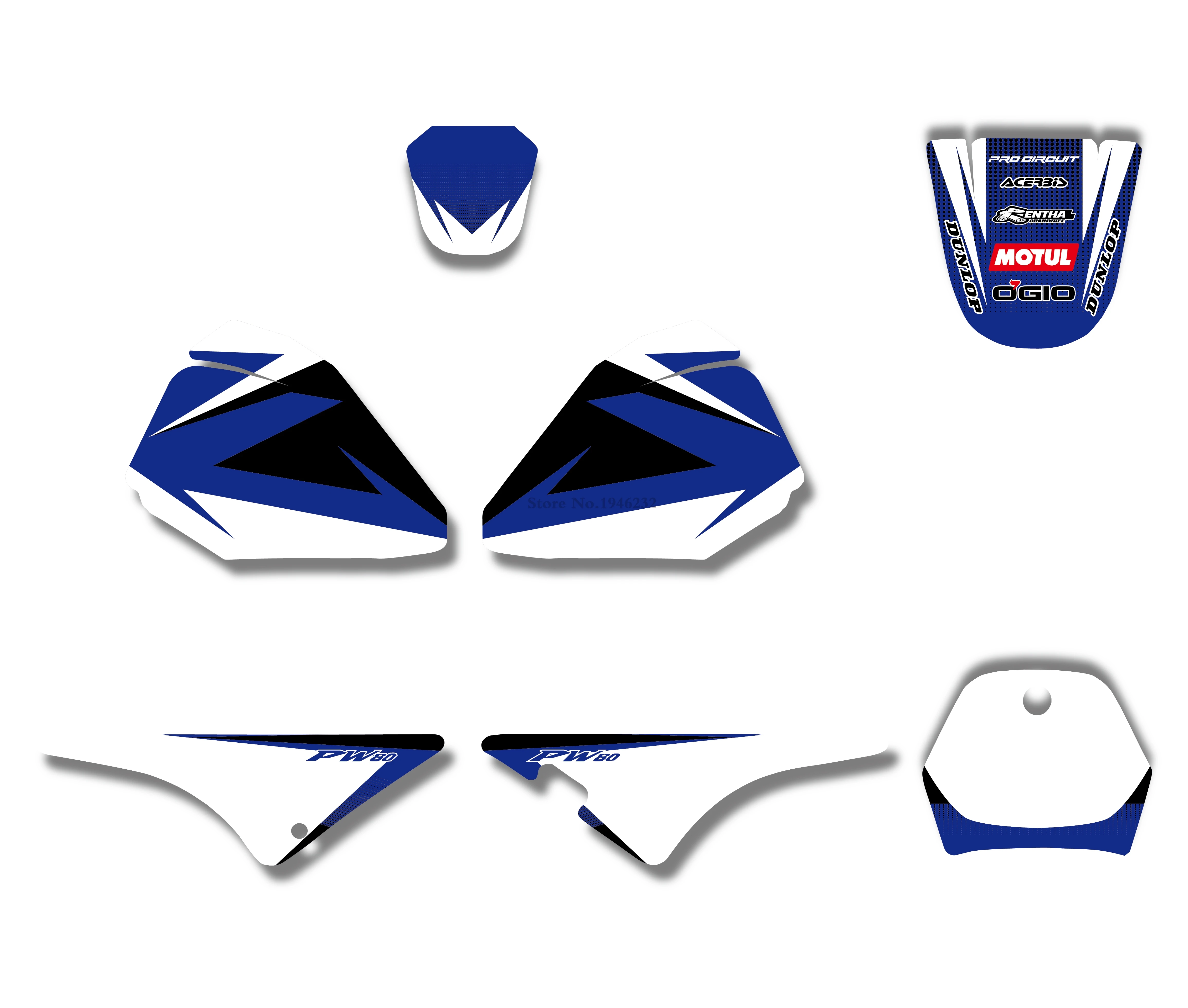 Скидка 3 вида стилей Moto TEAM графика задний план наклейка наклейки для Yamaha PW80 PW 80 все годы питбайк Байк мотоцикл Pegatina
