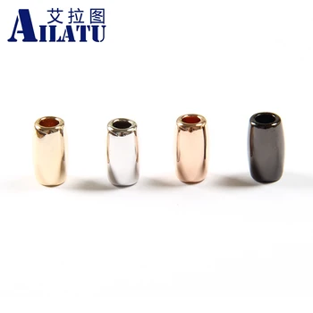 

Ailatu 10pcs/lot Custom Made Copper Beads Zinc Alloy Decorated for DIY Bracelet Jewelry Charged Logo Laser Printing Service
