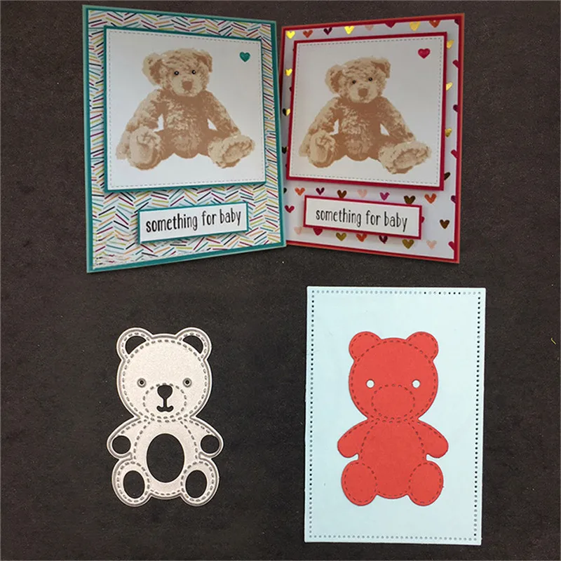 

Naifumodo 2Pcs Manual Bear Cutting Dies Embossing Stencil Card Scrapbook Decoration DIY Template Punch Paper Crafts